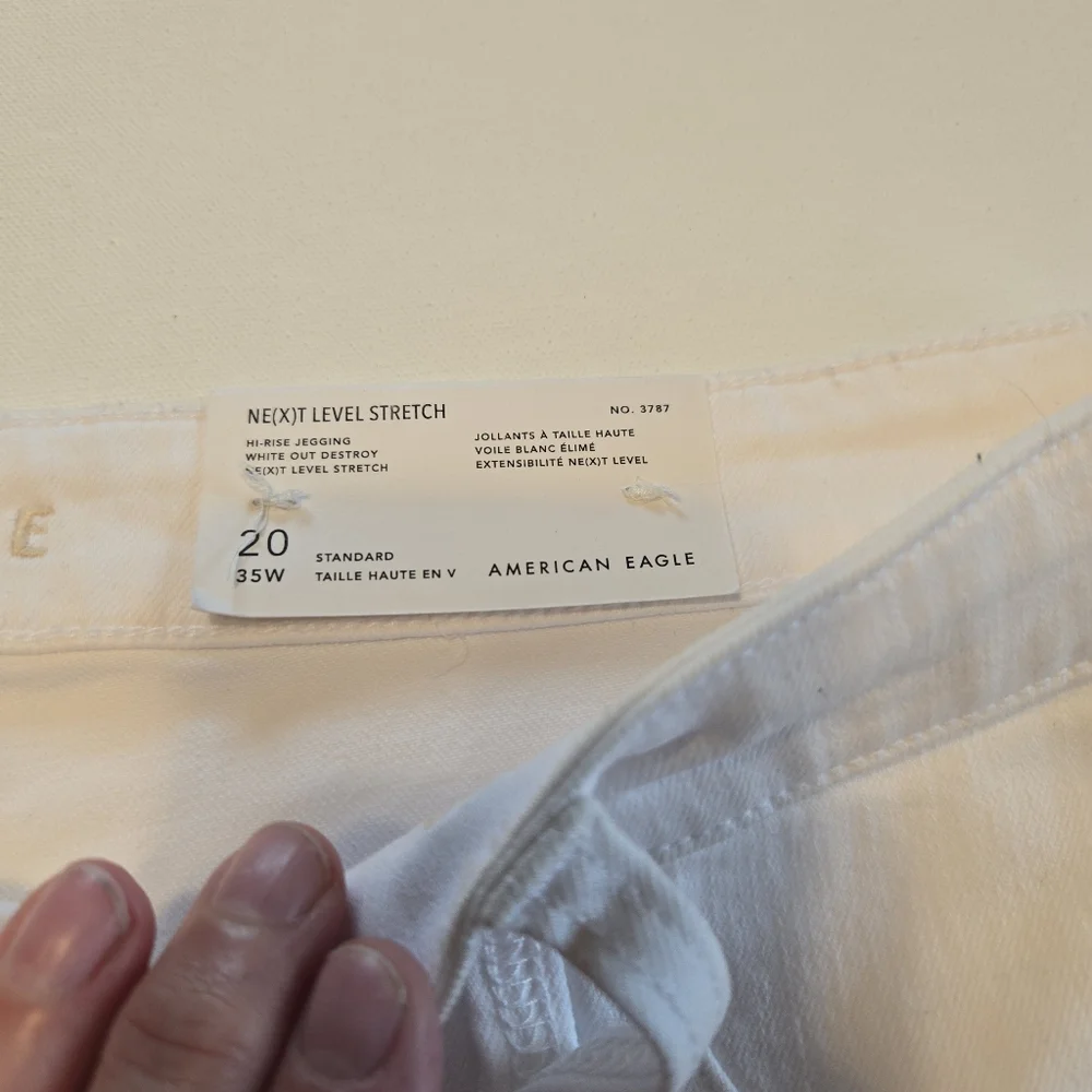 American Eagle White Hi-Rise Jeggings Next‎ Level Stretch Womens Size 20